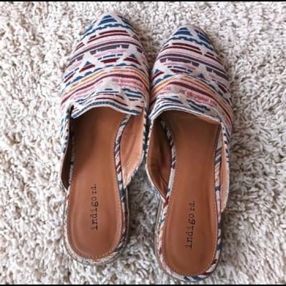 indigo rd Shoes - Indigo rd. Boho embroidered mule slip ons